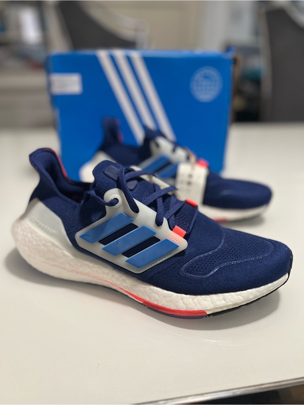 adidas Men's Navy Blue Athletic Running Shoes with Cushioning Sz 10